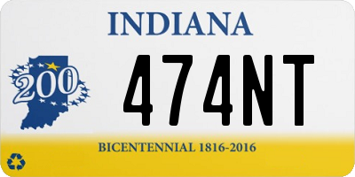 IN license plate 474NT