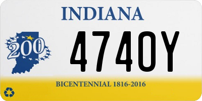 IN license plate 474OY