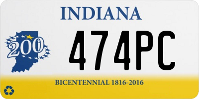 IN license plate 474PC