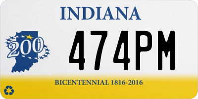 IN license plate 474PM