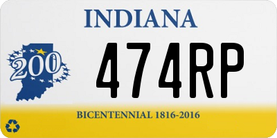 IN license plate 474RP