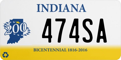 IN license plate 474SA