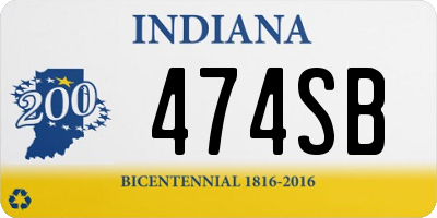 IN license plate 474SB