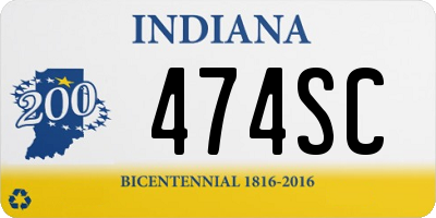 IN license plate 474SC