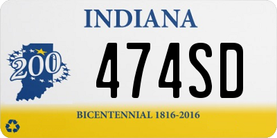 IN license plate 474SD