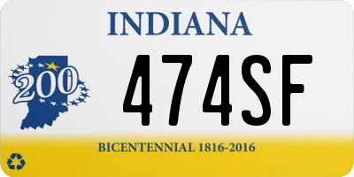 IN license plate 474SF