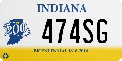 IN license plate 474SG