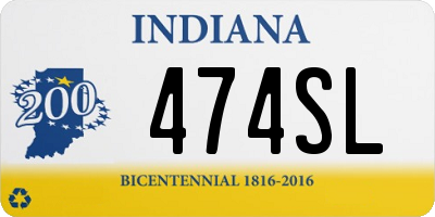 IN license plate 474SL