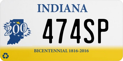 IN license plate 474SP