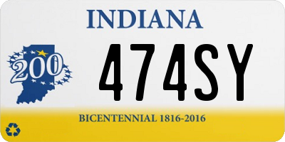 IN license plate 474SY