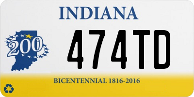 IN license plate 474TD