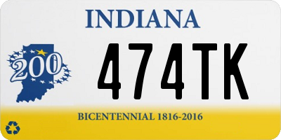 IN license plate 474TK