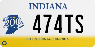 IN license plate 474TS