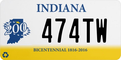 IN license plate 474TW