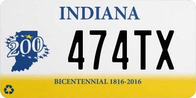 IN license plate 474TX