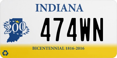 IN license plate 474WN