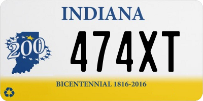 IN license plate 474XT