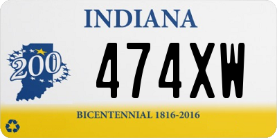 IN license plate 474XW