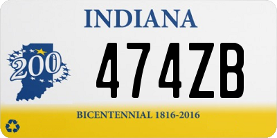 IN license plate 474ZB