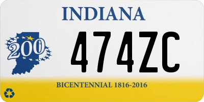 IN license plate 474ZC