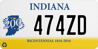 IN license plate 474ZD
