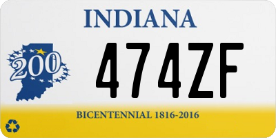 IN license plate 474ZF