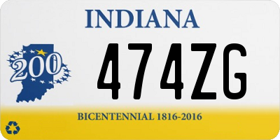 IN license plate 474ZG