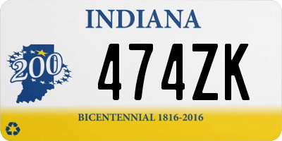 IN license plate 474ZK