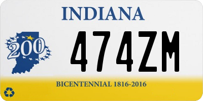 IN license plate 474ZM