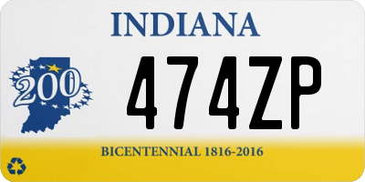 IN license plate 474ZP