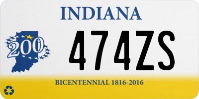 IN license plate 474ZS