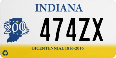 IN license plate 474ZX