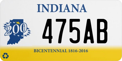 IN license plate 475AB