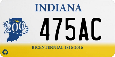 IN license plate 475AC