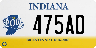 IN license plate 475AD