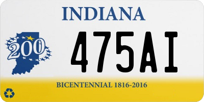 IN license plate 475AI