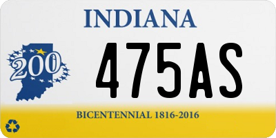 IN license plate 475AS