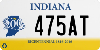 IN license plate 475AT