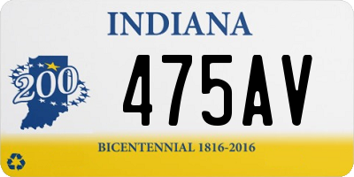 IN license plate 475AV