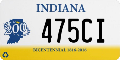 IN license plate 475CI