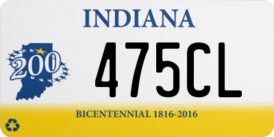 IN license plate 475CL