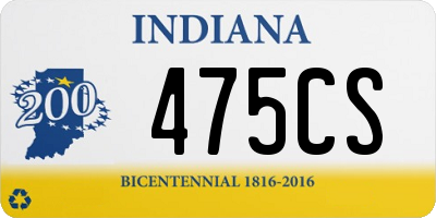 IN license plate 475CS