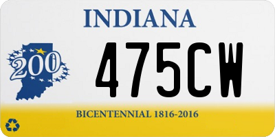 IN license plate 475CW