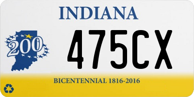 IN license plate 475CX