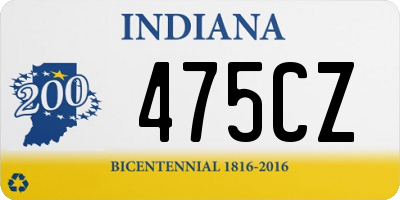 IN license plate 475CZ