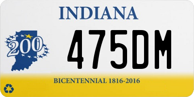 IN license plate 475DM