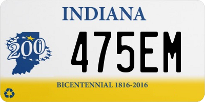 IN license plate 475EM
