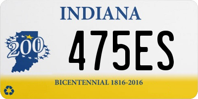 IN license plate 475ES