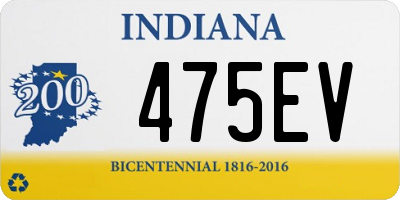 IN license plate 475EV