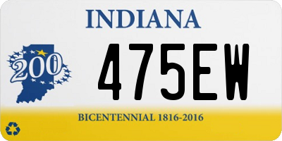 IN license plate 475EW